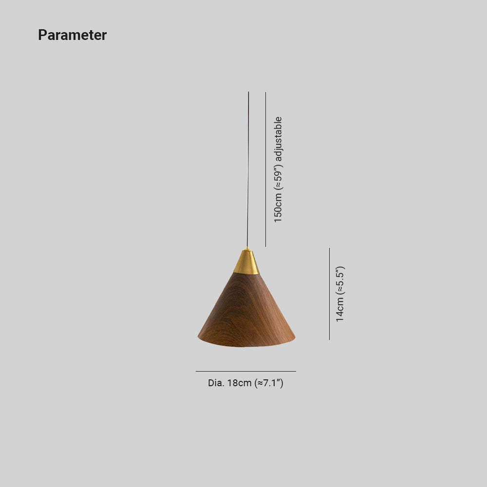 Hailie Pendant Light Dimensions, adjustable cord, wooden shade
