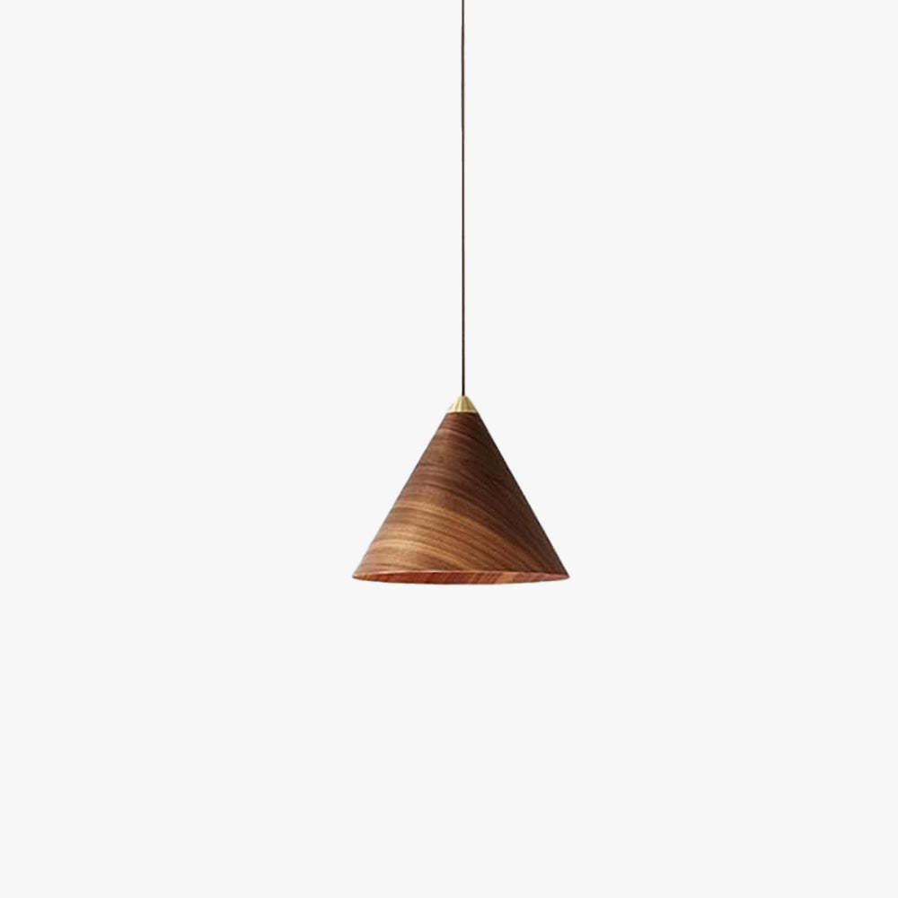 Hailie Vintage Minimalist Metal Walnut Pendant Light