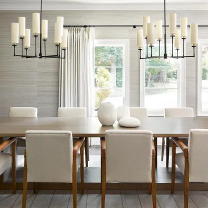 Alessio Modern Classical Brass Fabric Chandelier Shades Living Dining Room