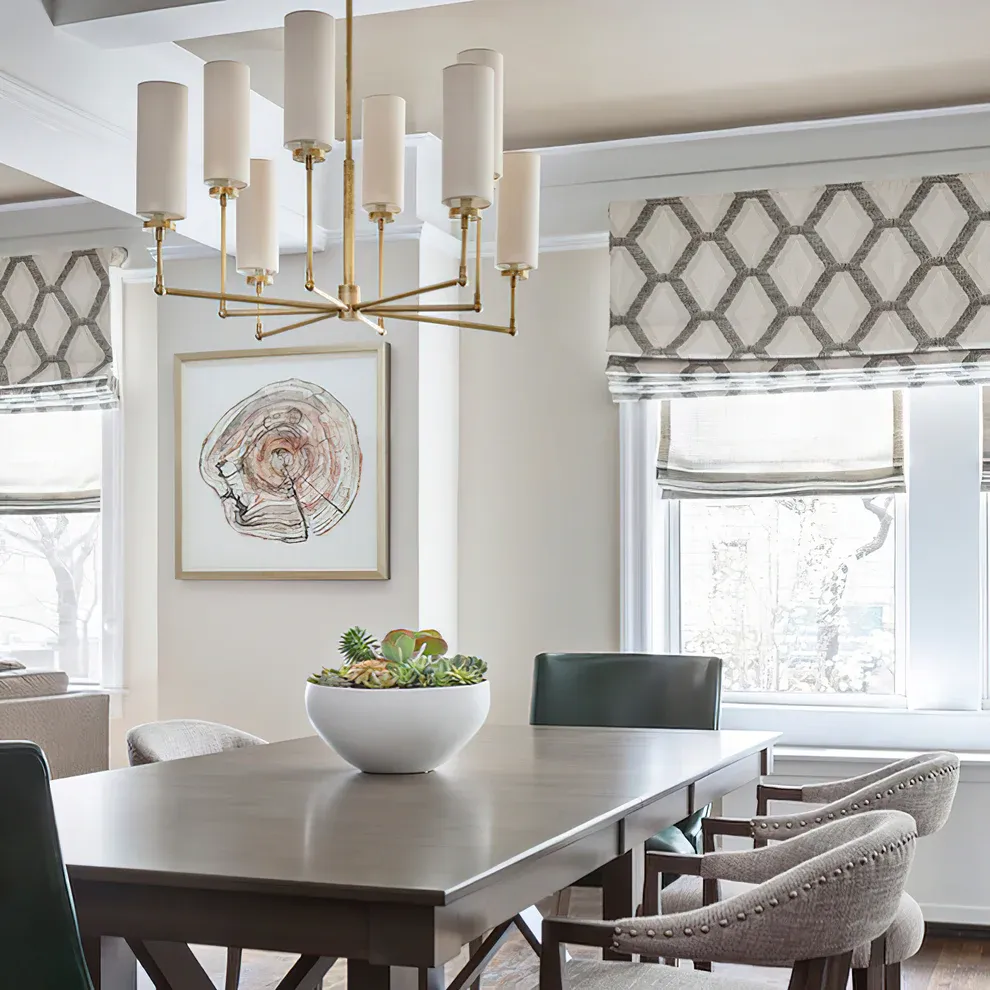 Alessio Modern Classical Brass Fabric Chandelier Shades Living Dining Room