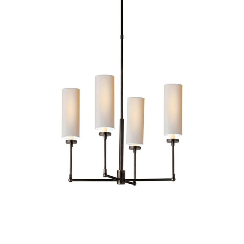 Alessio Modern Classical Brass Fabric Chandelier Shades Living Dining Room