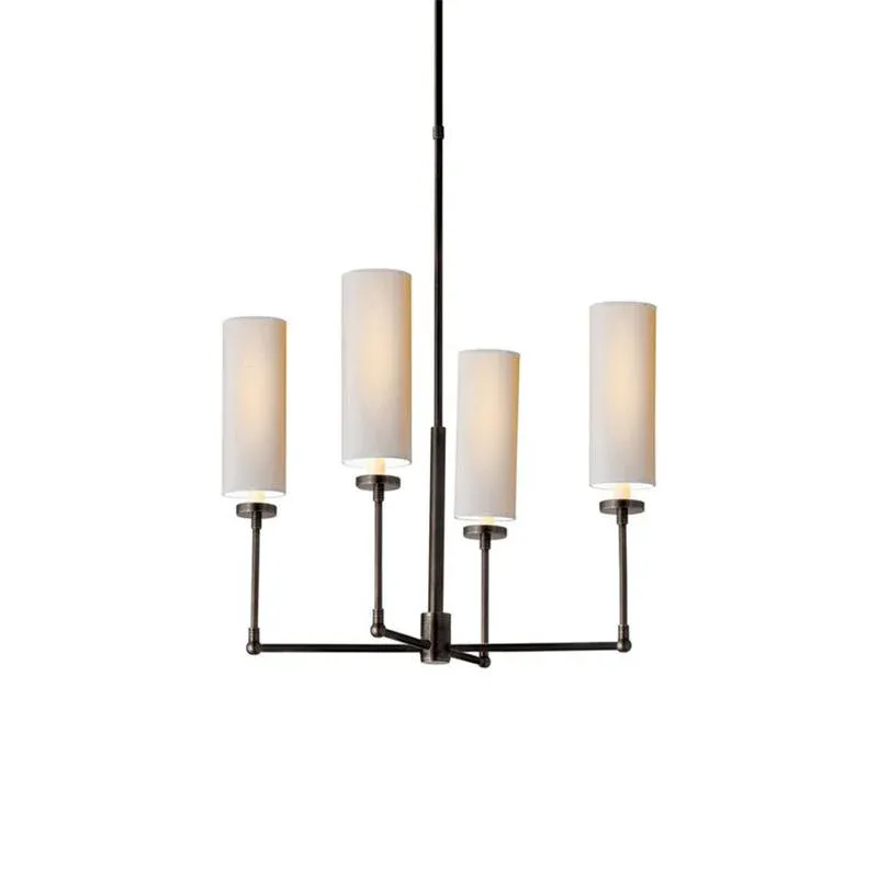 Alessio Modern Classical Brass Fabric Chandelier Shades Living Dining Room