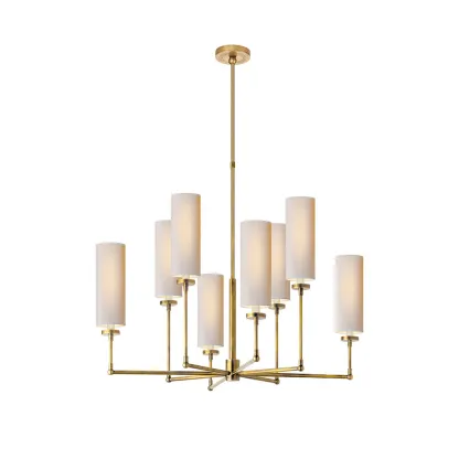 Alessio Modern Classical Brass Fabric Chandelier Shades Living Dining Room