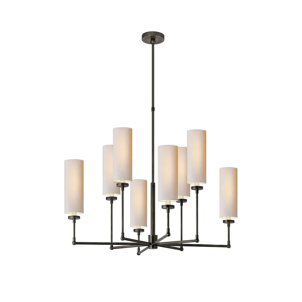 Alessio Modern Classical Brass Fabric Chandelier Shades Living Dining Room
