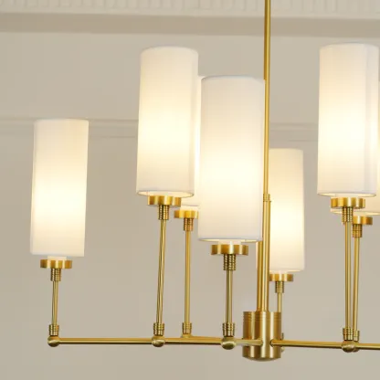 Alessio Modern Classical Brass Fabric Chandelier Shades Living Dining Room