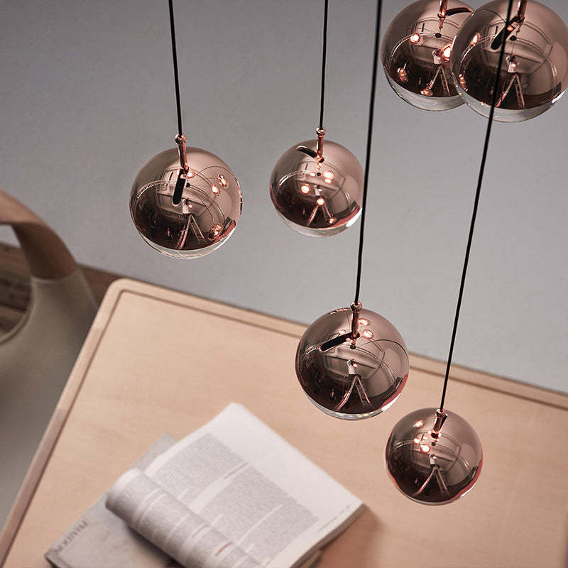 Rose gold Valentina pendant lights, modern lighting design