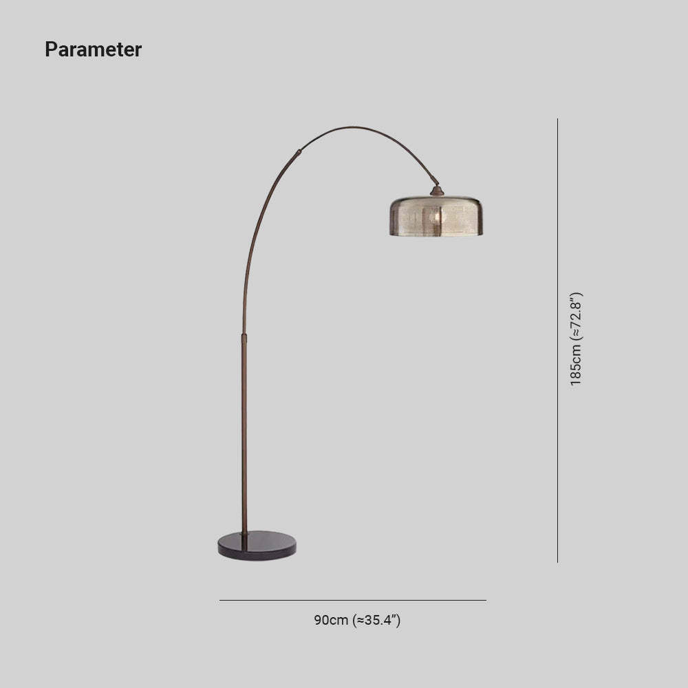 Hailie Curved Metal Floor Lamp dimensions