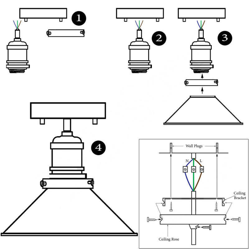 Alessio Industrial Ceiling Light Installation Guide