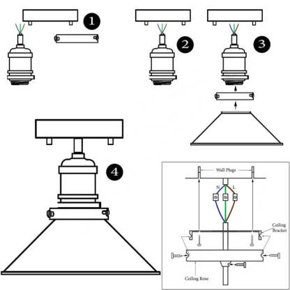 Alessio Industrial Ceiling Light Installation Guide
