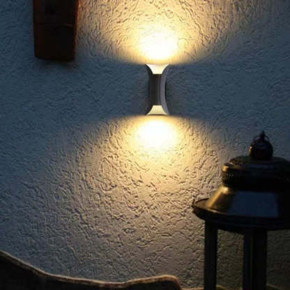 Modern LED wall light for outdoor garden corridor lighting.