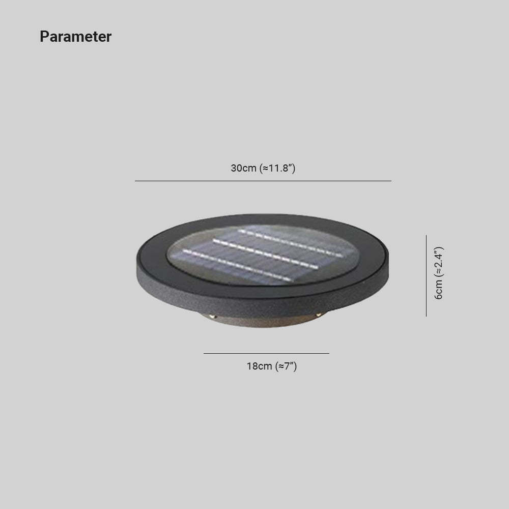 Pena Round Solar Outdoor Light - Dimensions