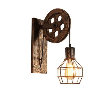 Alessio Retro Bronze Pulley Wall Lamp
