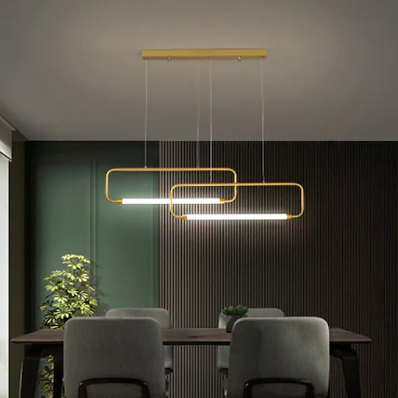 Modern Bouvet Pendant Light - Double Rectangle Design