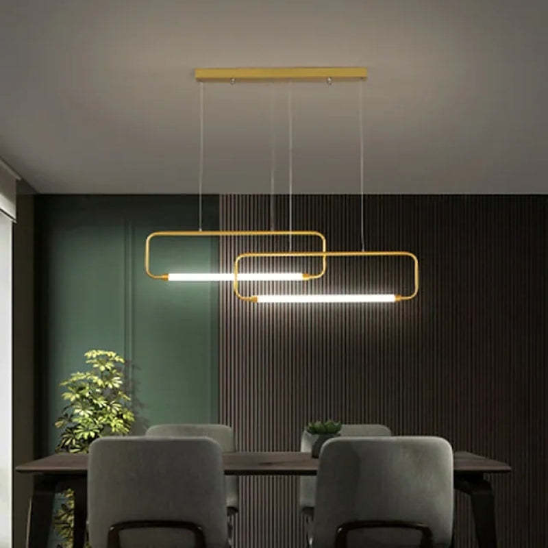 Modern Bouvet Pendant Light - Double Rectangle Design