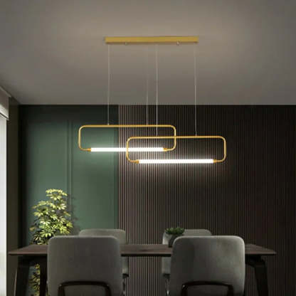 Modern Bouvet Pendant Light - Double Rectangle Design