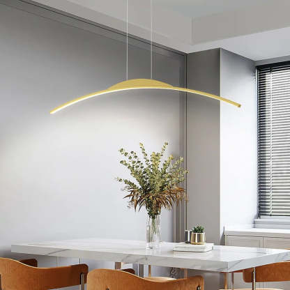 Gold Louise Linear LED Pendant Light over Dining Table