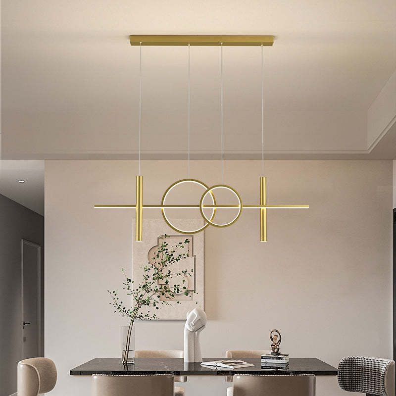 Madina Gold Scandinavian Pendant Light above dining table