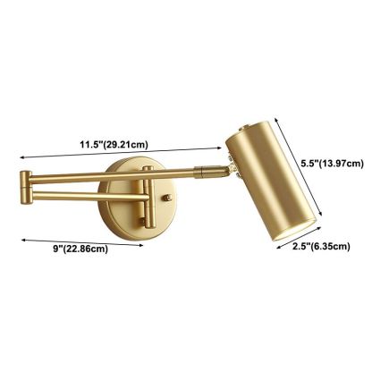 Brady gold adjustable wall lamp dimensions