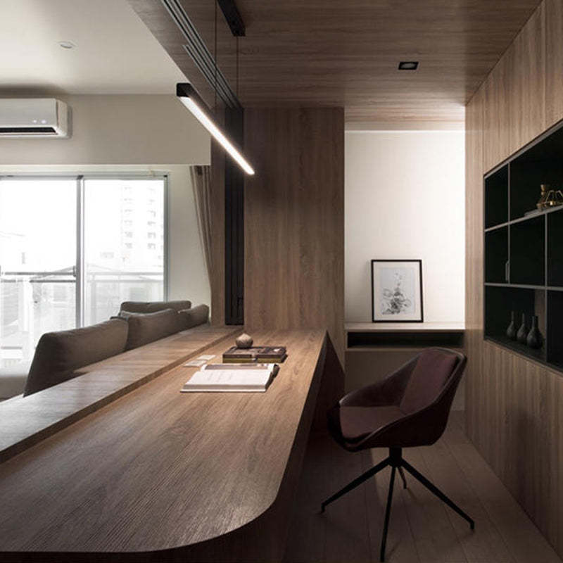 Living room with Edge Minimalist Pendant Light
