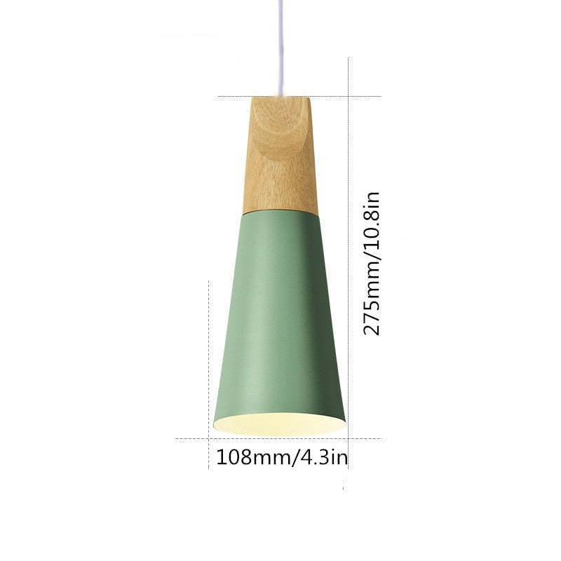 Green Morandi pendant light with dimensions, Lassola lighting