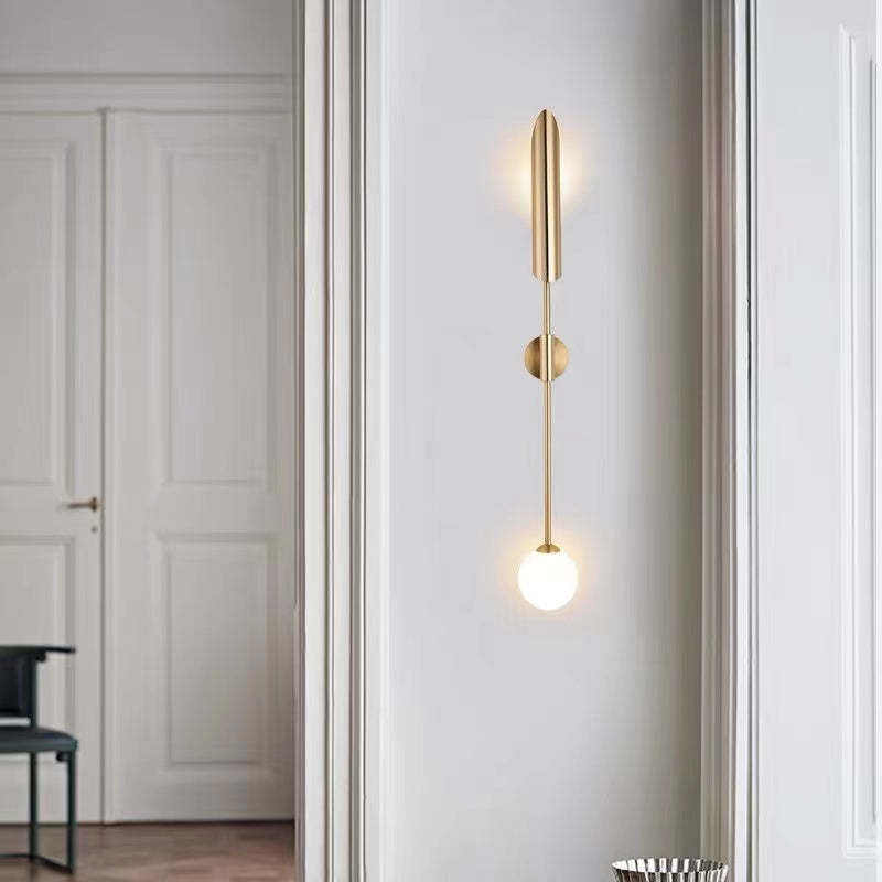 Meza Modern Gold LED Wall Lamp in interior setting