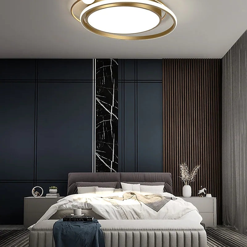 Lacey Modern Multi Orbit Flush Mount Ceiling Light in bedroom