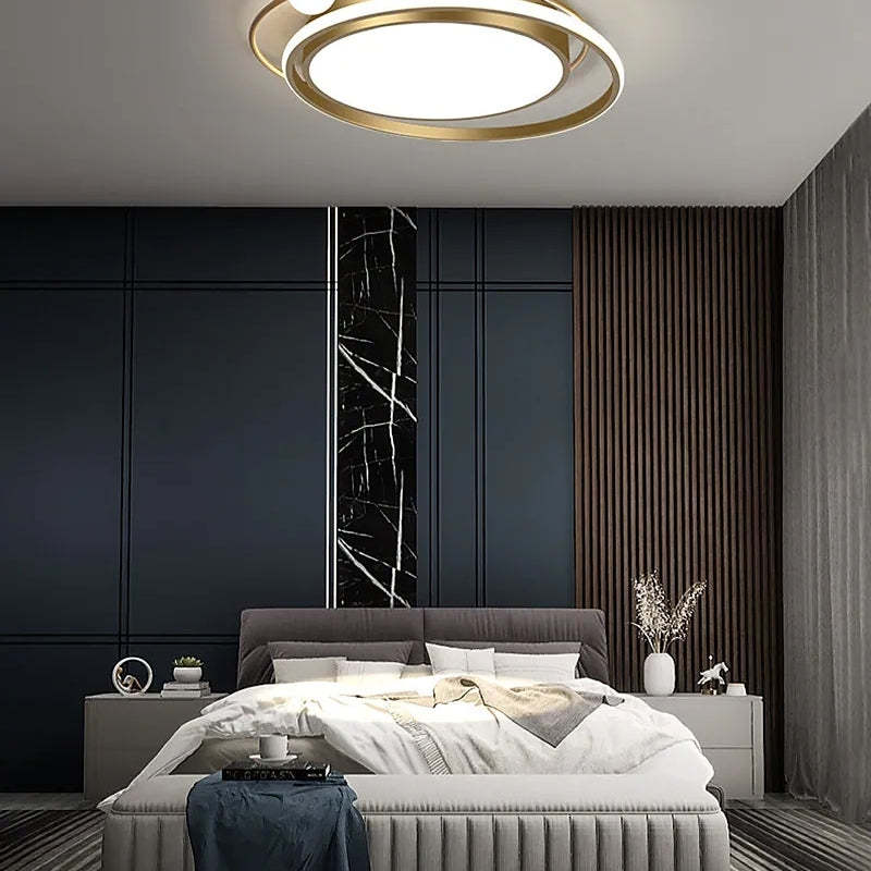 Lacey Modern Multi Orbit Flush Mount Ceiling Light in bedroom