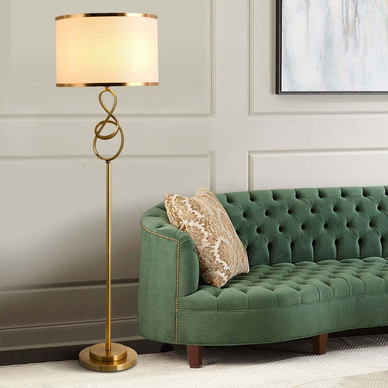 Sano Luxury Cylindrical Metal Fabric Floor Lamp