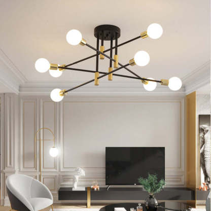 8-Light Retro Satellite Ceiling Light in Living Room