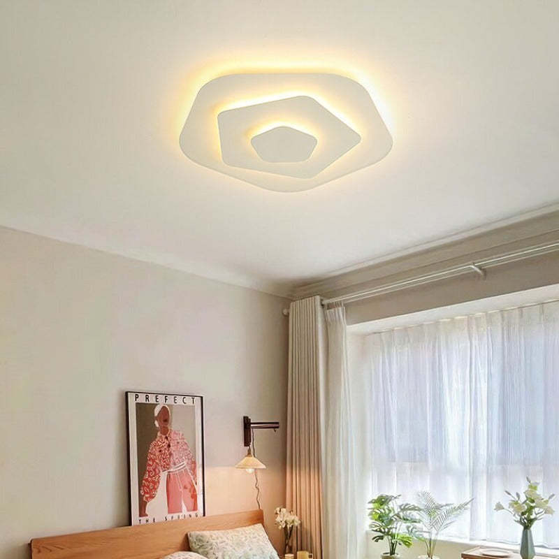 Modern Nordic Flush Mount Ceiling Light White Acrylic/Metal | Las Sola