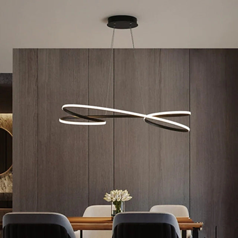 Louise Modern Minimalist Metal Pendant Light in Dining Room