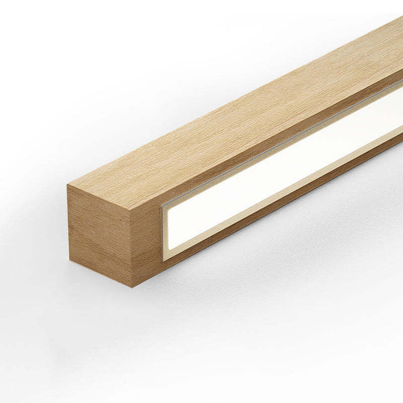 Wood Edge Linear Ceiling Light - close up