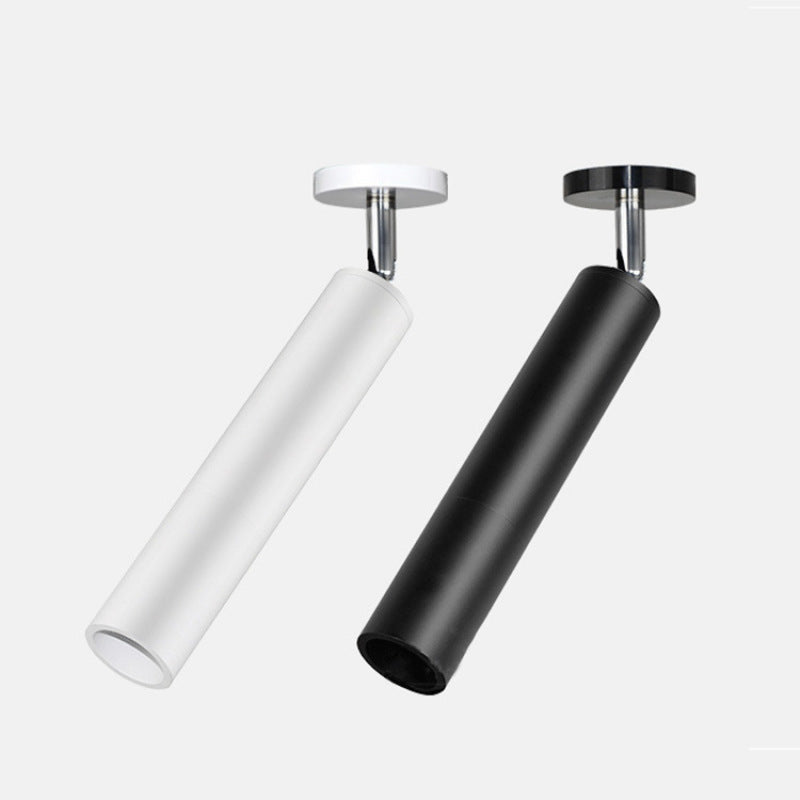 Las Sola Freja metal spotlight. Modern tube wall lighting in black and white.