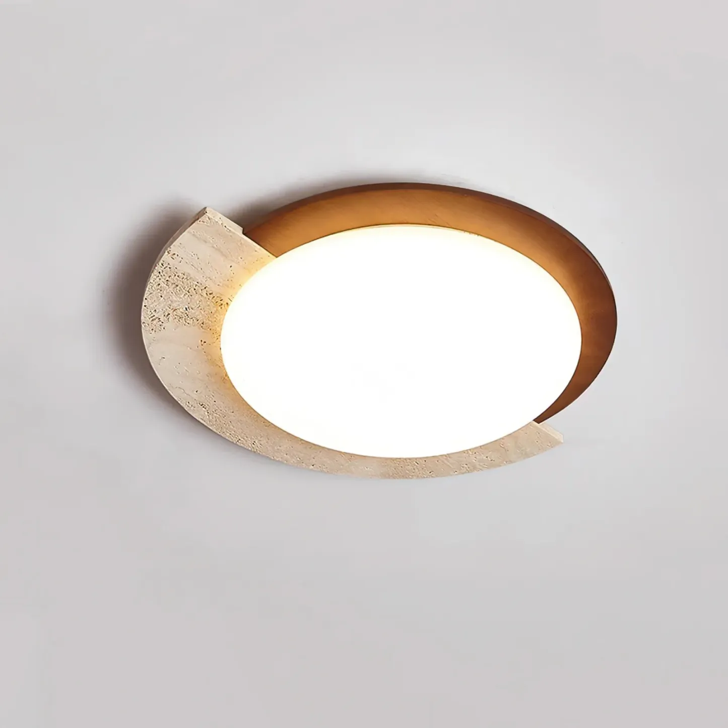 Vintage Round Acrylic Wood Ceiling Lamp Bedroom Living Room | Las Sola