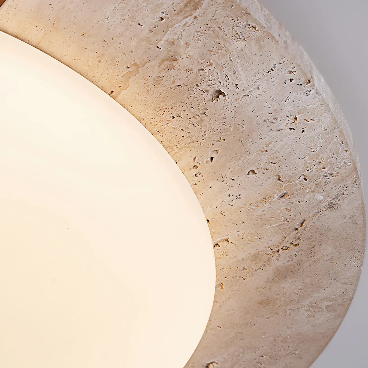 Travertine ceiling lamp detail