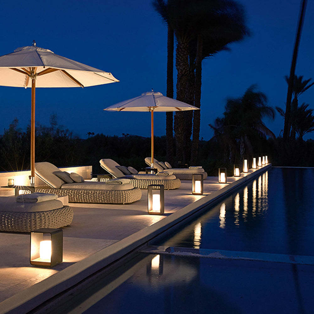 Orr Minimalist Cuboid Candle Outdoor Floor Lamp Garden