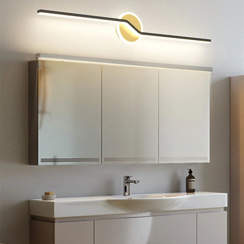 Modern Leigh Wall Lamp above bathroom mirror