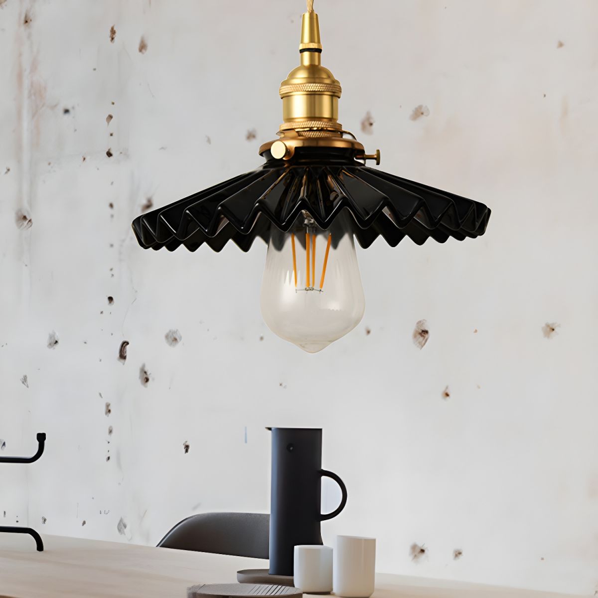 Black Alessio Pendant Light - Vintage Industrial Style