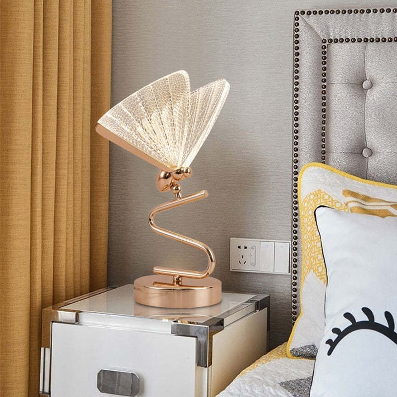Kady Butterfly Table Lamp on nightstand, modern bedroom decor