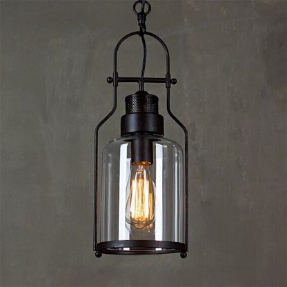 Rustic Austin pendant light with clear glass shade