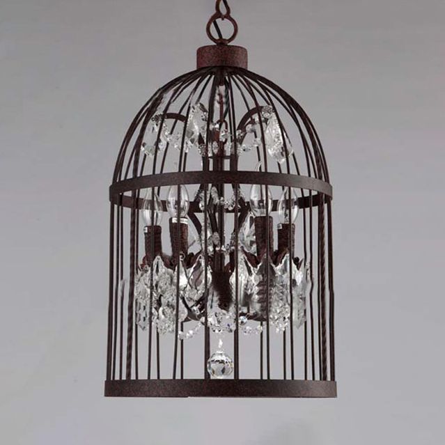 Cooley Birdcage Pendant Light with crystal accents