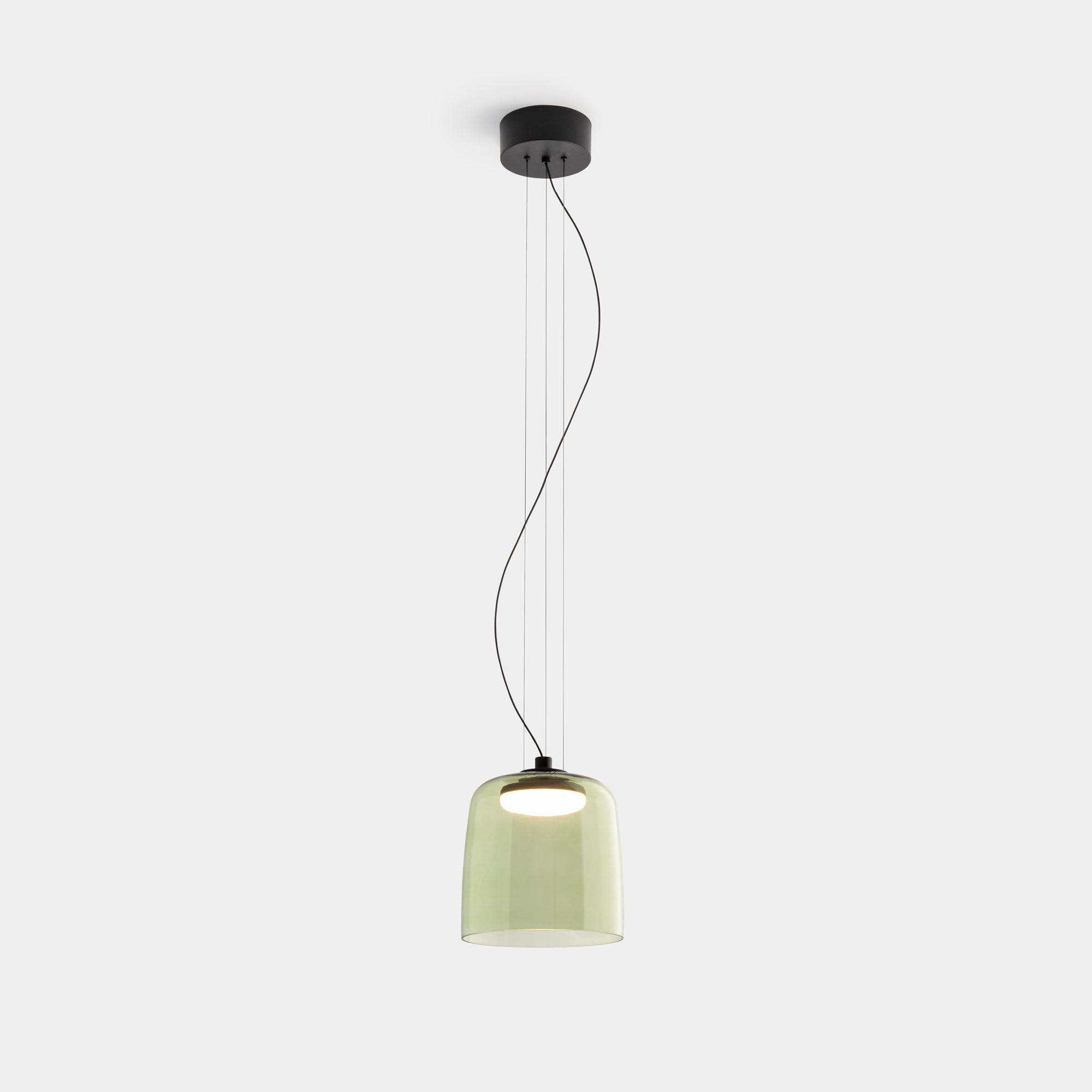 Green glass Morandi pendant light, modern dining room lighting
