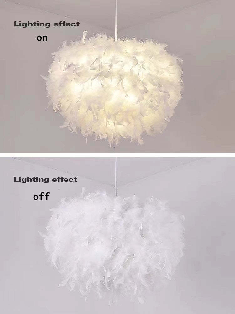 O'Moore Feather Pendant Light lighting effect on/off