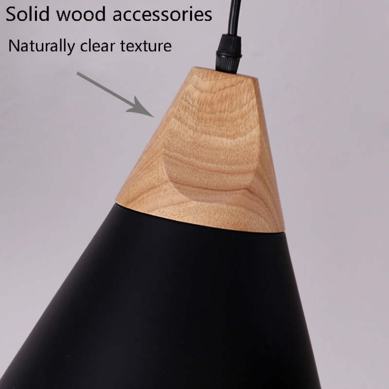Morandi pendant light detail, solid wood accessories