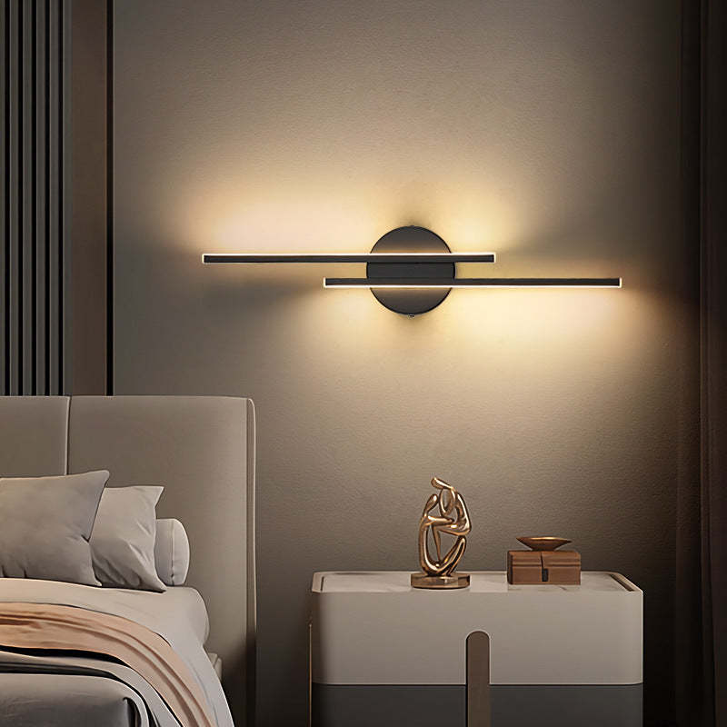 Alana LED Wall Lamp, Nordic design in bedroom setting. Modern home lighting.