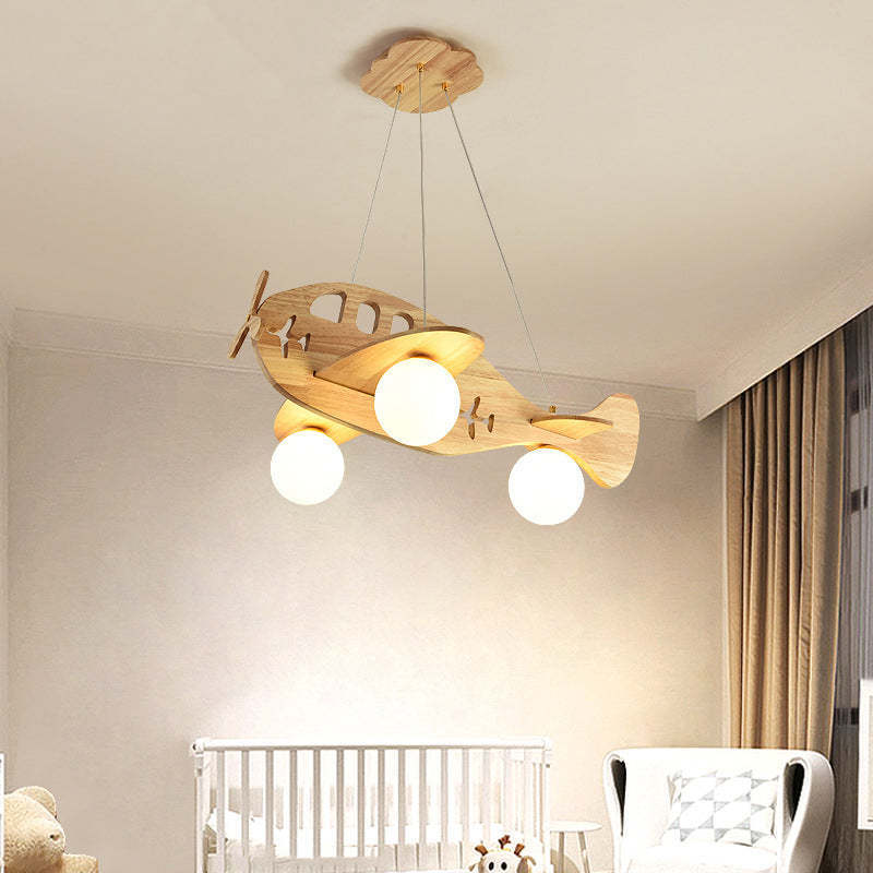 Minori Vintage Airplane Shape Pendant Light, Wood