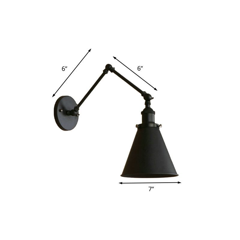 Brady Vintage Adjustable Wall Lamp Dimensions