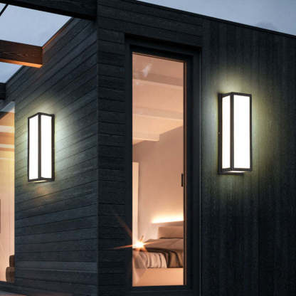 Orr LED Outdoor Wall Lamp on modern home exterior.