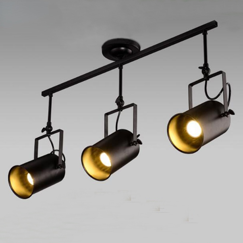 Alessio Vintage Black 3-Light Ceiling Fixture