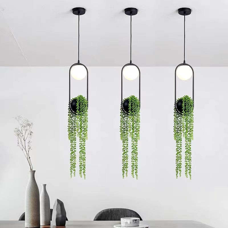 Modern plant pendant light for living room